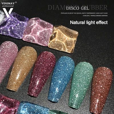 Polacco UV del gel della discoteca del gel del diamante riflettente polacco inodoro organico LED di notte